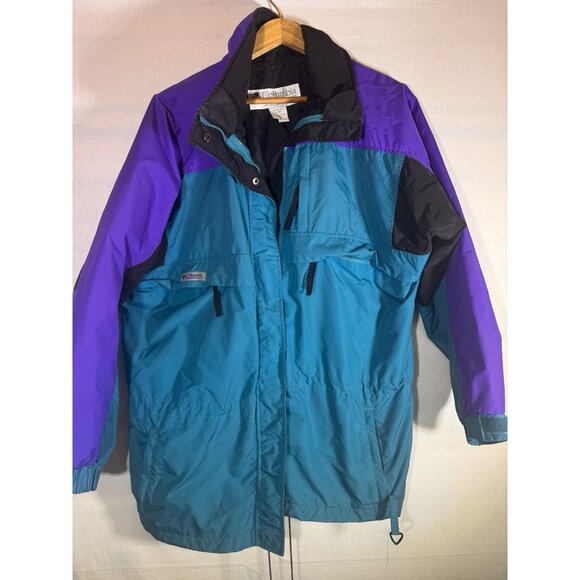 Columbia Jackets & Blazers - Vintage Columbia Bugaboo Ski Jacket Woman XL Teal Purple 90s Colorblock Gizzmo
